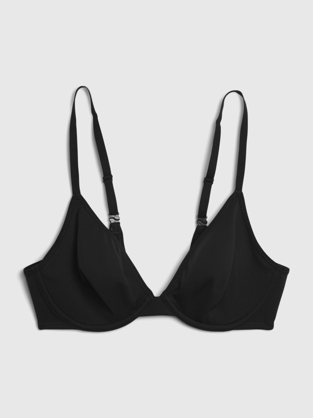 GAP BODY Bare Natural Plunge Smooth Bra Size 32D Black Convertible Straps Comfy